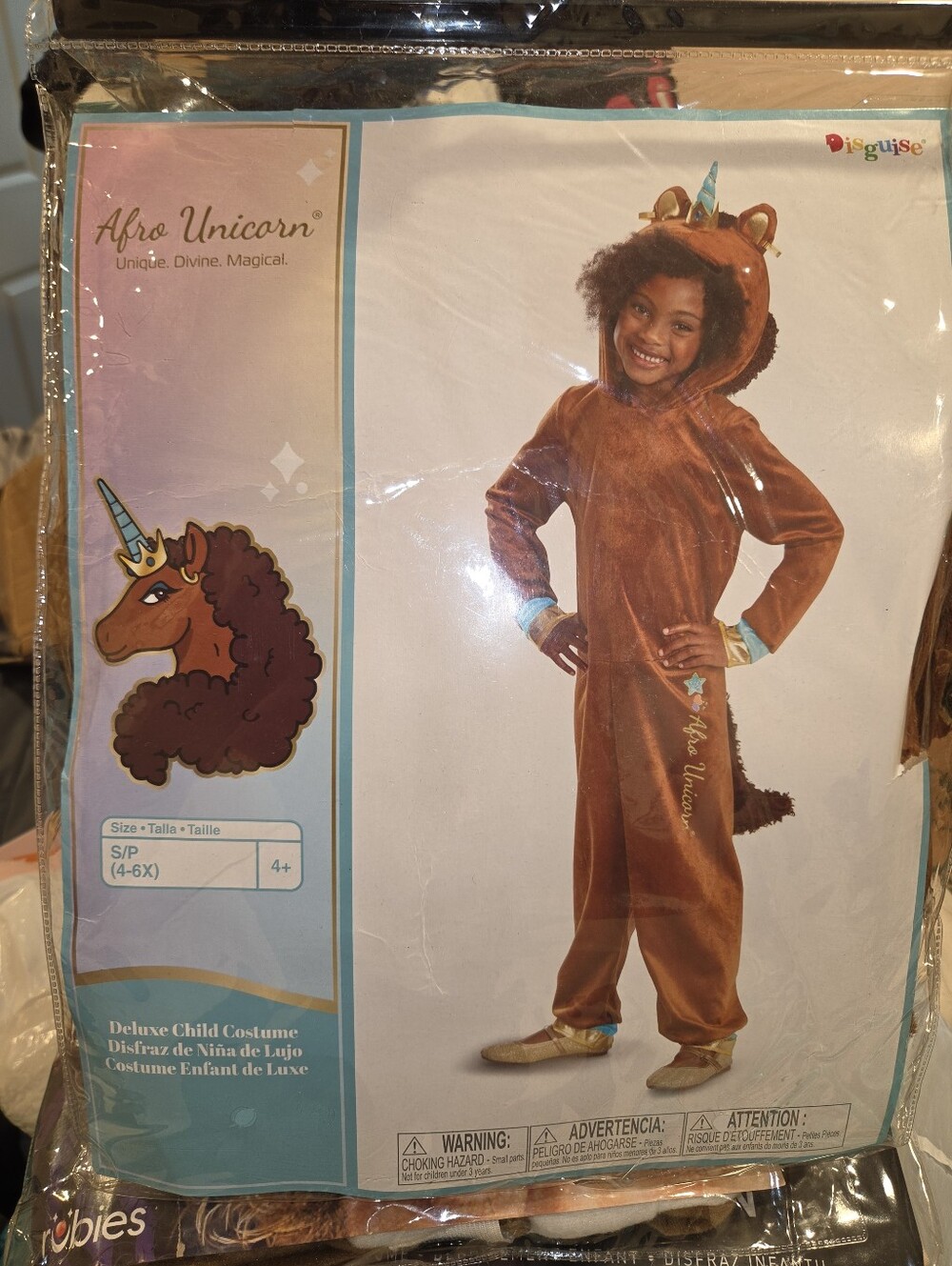 Afro unicorn Deluxe Onesie Size 4/6x - Picture 2 of 6